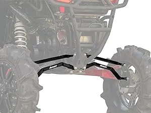 SuperATV Heavy Duty Arched Boxed Rear Radius Arms/Rods for Polaris RZR XP Turbo/XP 4 Turbo (2016+) - Black | Will Not Fit With Polaris Rear Bumpers