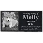 Personalized Pet Memorial Stones, Black Granite Memorial Garden Stone Engraved with Photo, Gifts for Someone Who Lost a Loved One, or Pet, Dog, Cat (with Photo)