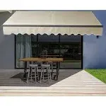 Aleko 20'x10' Retractable Awning Fabric Replacement Ivory Color