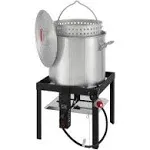 Feasto 100qt Aluminum Boil Kit for Seafood Boiler and Steamer - Silver