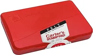 Pre-Inked Felt Stamp Pad, 4.25 x 2.75, Red