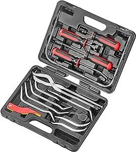 Brake Service Kit, 14-Piece Professional Drum Brake Tool Set w/Brake Lining Gauge…