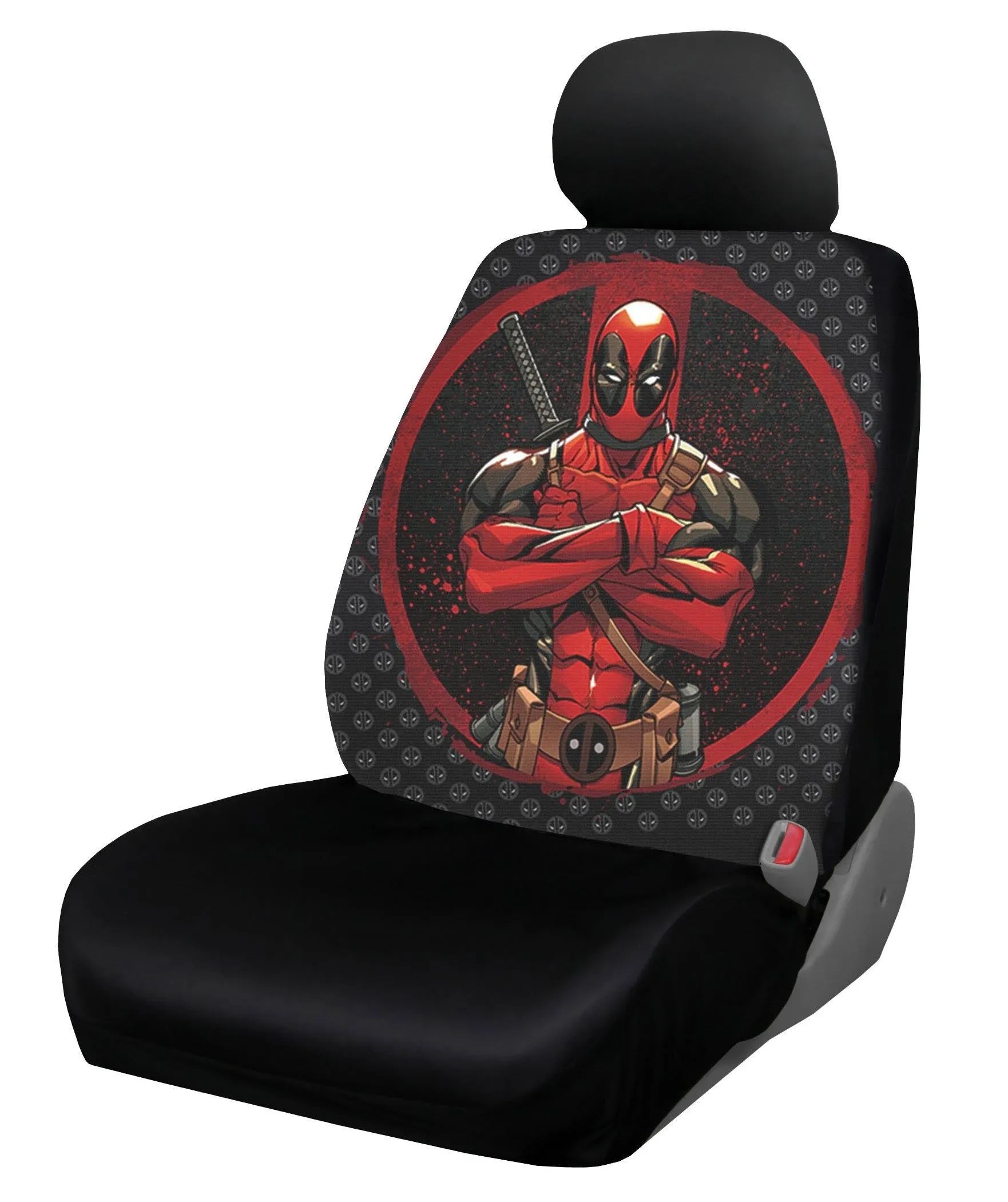 Plasticolor 008669R01 Marvel Deadpool Repeater Low Back Universal Fit Car Truck SUV Seat Cover