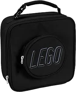 LEGO Lunch Bag, Durable and Insulated, with Mesh Pouch and Zip Compartment, Perfect for On-the-Go Meals, Black