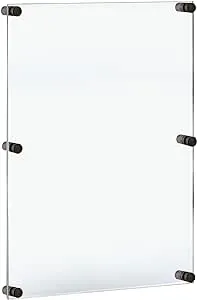 Azar Displays 105540-BLK Acrylic Floating Double Panel Wall Frame,30" x 40" Graphic Size, Overall Frame Size: 34" x 44", Black