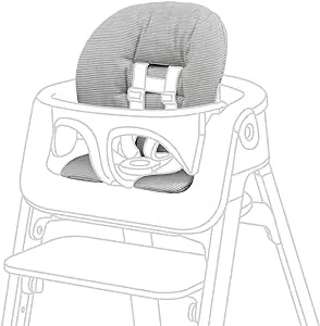 Stokke Steps Baby Set Cushion - Nordic Grey - Comfortable Accessory Steps Baby Set - Soft, Easy-to-Clean, Water-Repellent Material - Machine Washable Cotton