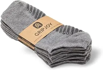 Gripjoy Women's Ankle Grip Socks Light Grey 3-Pack