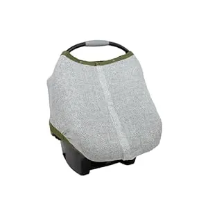 Cotton Muslin Car Seat Canopy - Green Seed