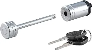 CURT 23522 Chrome Trailer Tongue Coupler Lock, 1/4-Inch Pin Diameter, Up to 2-1/2-Inch Span