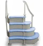 Confer Curve Complete System Above Ground Swimming Pool Steps with Blue Treads