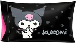 Franco Collectibles Hello Kitty & Friends My Melody & Kuromi Beauty Silky Satin Standard Reversible Pillowcase Cover 20x30 for Hair and Skin,