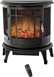 25" Electric Fireplace Heater - Infrared Heater with Realistic LED 3D Flames and Remote Contro, Fire Place Electric Freestanding, Fake Fireplace heaters for Indoor use, Timer, 750 | 1500W