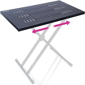 Liquid Stands Utility Table Top ONLY for X Style Keyboard Stands and Z Style Piano Stands - Portable DJ Table Stand, Dj Mixer Stand