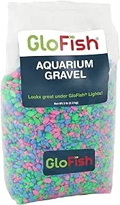 GloFish Aquarium Gravel, Pink/Green/Blue Fluorescent, 5-Pound, Bag Pink/Green/Blue Fluorescent, 4 x 5 x 9 inches ; 5 pounds (29085)