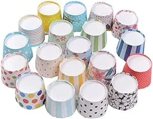 100pcs Random Colorful Premium Greaseproof Cupcake Paper Liners No Muffin Pan Needed Cupcakes Papers