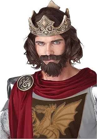 Medieval King Costume Wig (Brown)