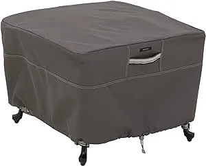 Classic Accessories Ravenna Water-Resistant 26 Inch Square Patio Ottoman/Table Cover, Outdoor Table Cover