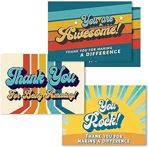 T Marie 200 Appreciation Postcards - Retro 4"x6” Thank You Cards for Employee ...