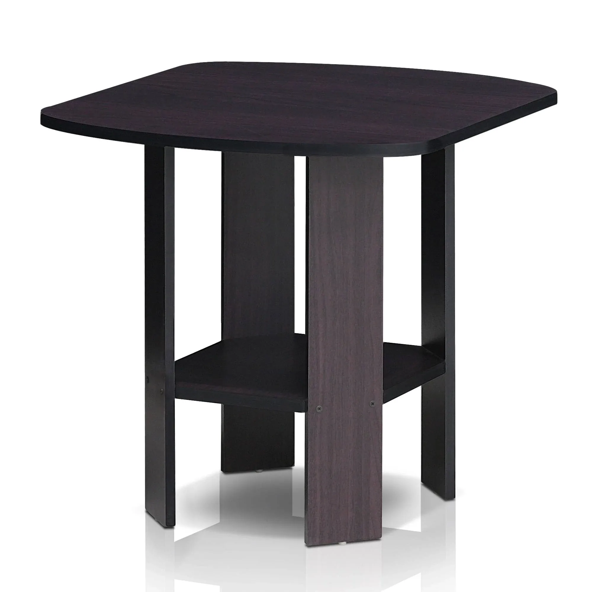 Furinno Simple Design Dark Walnut End Sidetable