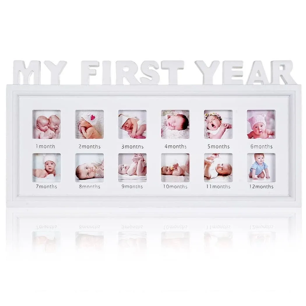 Homaisson Newborn Baby Picture Frame, My First Year Newborn Keepsake Frame 12 ...