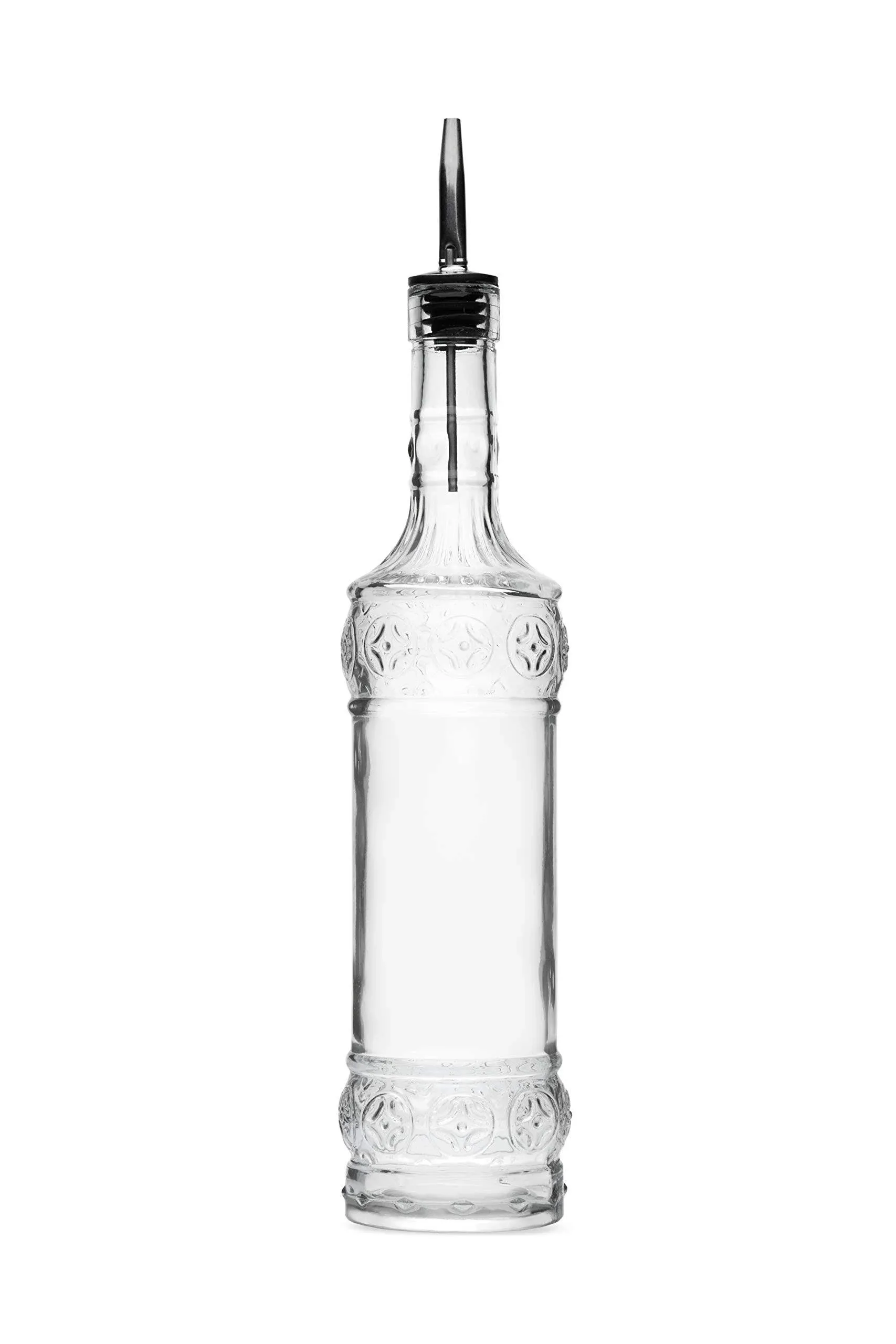 Large Clear Decorative Glass Bottle with Spout and Cork 32oz 1 Bottle - Desig...