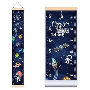 Height Growth Chart for Kids Unicorn Mermaid - Baby Measuring Canvas Ruler. Nursery Hanging Wall Decor for Girl, Perfect Baby Shower Newborn Gift, Size in Foot Inches Centimeters (79”x7.9).