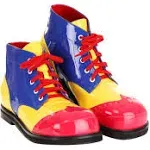 Fun Costumes Deluxe High-Top Clown Shoes for Adults - Lace-Up Oxford Style with Faux Patent Leather, Padded Inner Soles, and Anti-Skid Heels