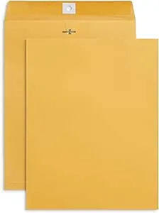 Blue Summit Supplies 100 10” x 13” Clasp Envelopes with Gummed Seal, Large Clasp Mailing Envelopes Made From 28lb Kraft Paper, For Mailing Larger Papers or Magazine, Bulk 100 Pack