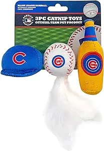 Chicago Cubs 3 pc Cat Nip Toy Set Pets First