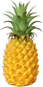 12" Large Plastic Fake Pineapple Artificial Vegetables Fruits, Faux Decorate Fruit Ornament Realistic Artificial Pineapple Decor Prop Fruit for Home Kitchen Party Display