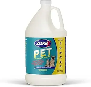 ZORBX Pet Stain and Odor Remover - Dual Action Natural Enzyme Stain Remover & Pet Odor Neutralizer - Pet Stain Remover for Carpet, Furniture, Dog & Cat Urine | Odor Absorber for Strong Odor, 128 FL Oz