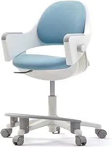 SIDIZ Ringo Study Desk Chair : Ergonomic Study Chair with Footrest, 4-Step Growing Function, Adjustable Seat Height, Sit-Locking Casters, Swivel Type Study Chair (Lavendar Blue Chair)