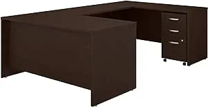 Bush Business Furniture Series C 60W U Shaped Desk with 3 Drawer Mobile File Cabinet