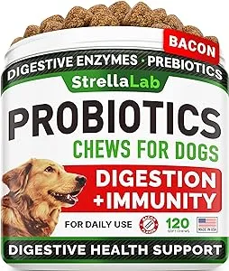 Strellalab, Probiotics, for Dogs, Bacon