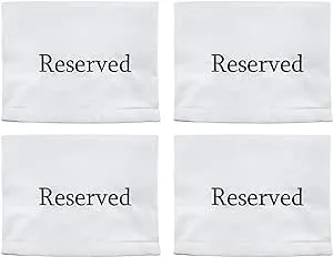 Darware Reserved Chair/Pew Cloths (4-Pack, White); Reserved Signs for Pews, Chairs, and Events