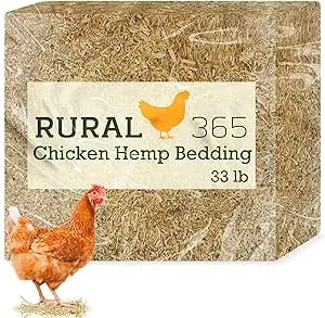 Rural365 Chicken Hemp Bedding - 33lb Industrial Hemp Bale for Small Animal Bedding and Backyard Chicken Coop Supplies