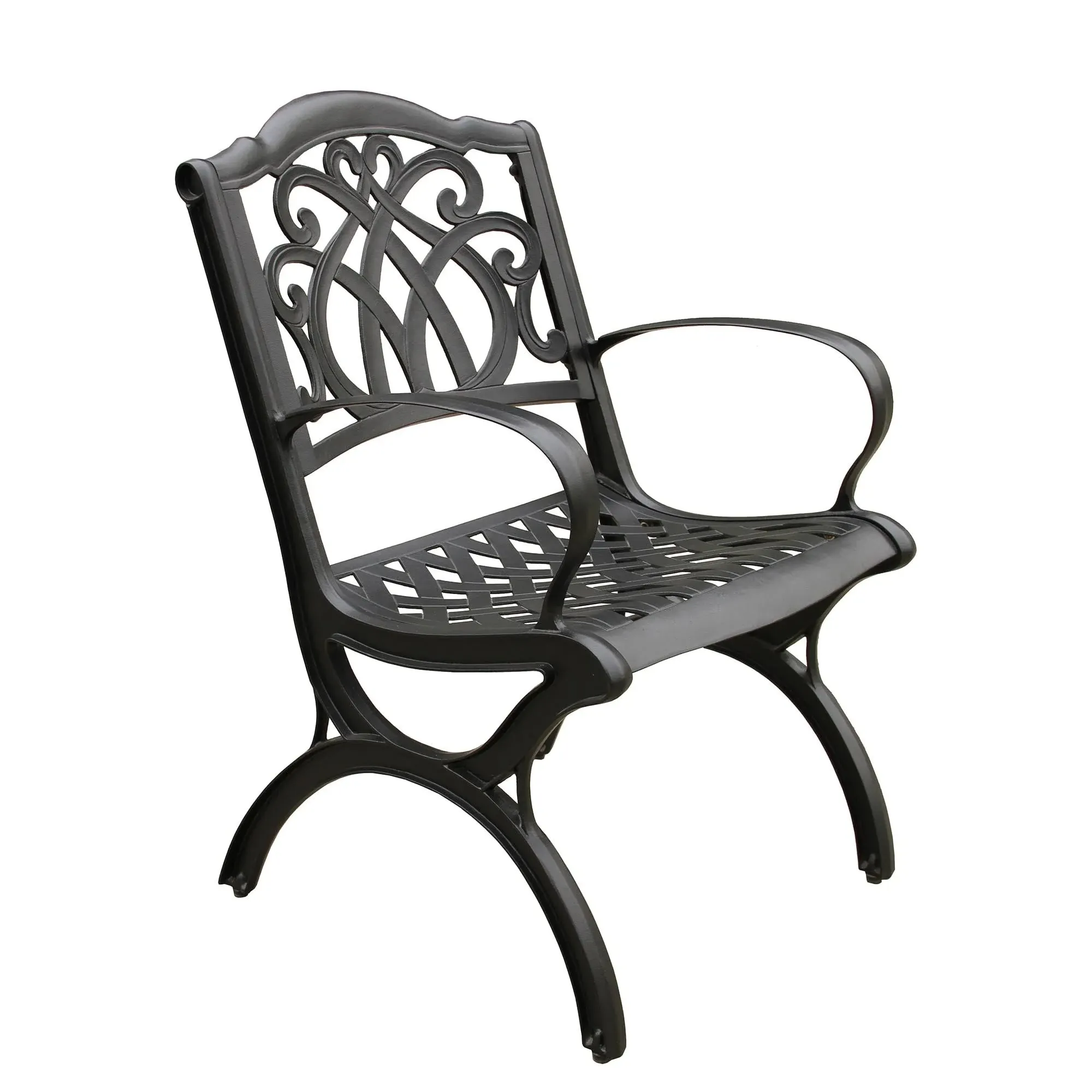 Ornate Traditional Outdoor Cast Aluminum Patio Dining Chair