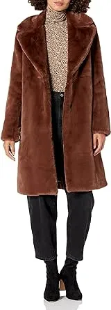 The Drop Women's Kiara Loose-Fit Long Faux Fur Coat