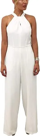 Julia Jordan Ivory Halter Jumpsuit