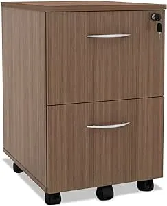 Alera VA582816WA 15.38 in. x 20 in. x 26.63 in. Valencia Series 2-Drawer Mobile Pedestal - Walnut