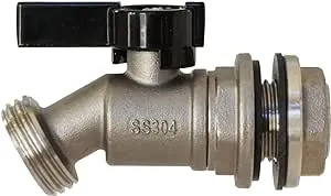 RBS006 Stainless Steel Rain Barrel Spigot (Quarter Turn Ball Valve)