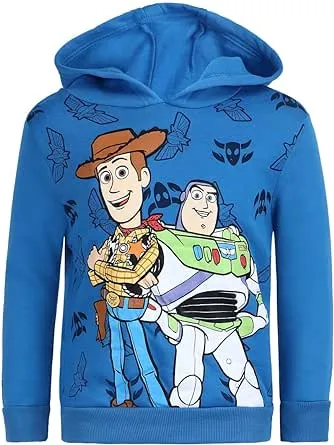 Disney Toy Story Woody and Buzz Lightyear Boys’ Pullover Hoodie for Toddler, Little and Big Kids - Blue