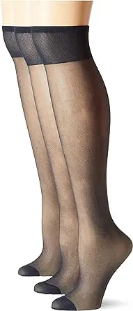 Berkshire Womens 3-pack Queen Size All Day Sheer Knee High With Reinforced Toe