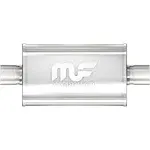 MagnaFlow Performance Exhaust Muffler 12249: 3"/3" Inlet/Outlet, 5x8x18" Oval, Stainless Steel, Satin Finish