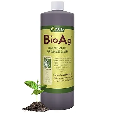 SCD BioAg – Organic Farm and Garden Soil Microbes, Compost Starter with 12 Probiotic Strains, Live Super Concentrate of Liquid Microorganisms, Chemical-Free Soil Amendment, by SCD Probiotics (1 Liter)