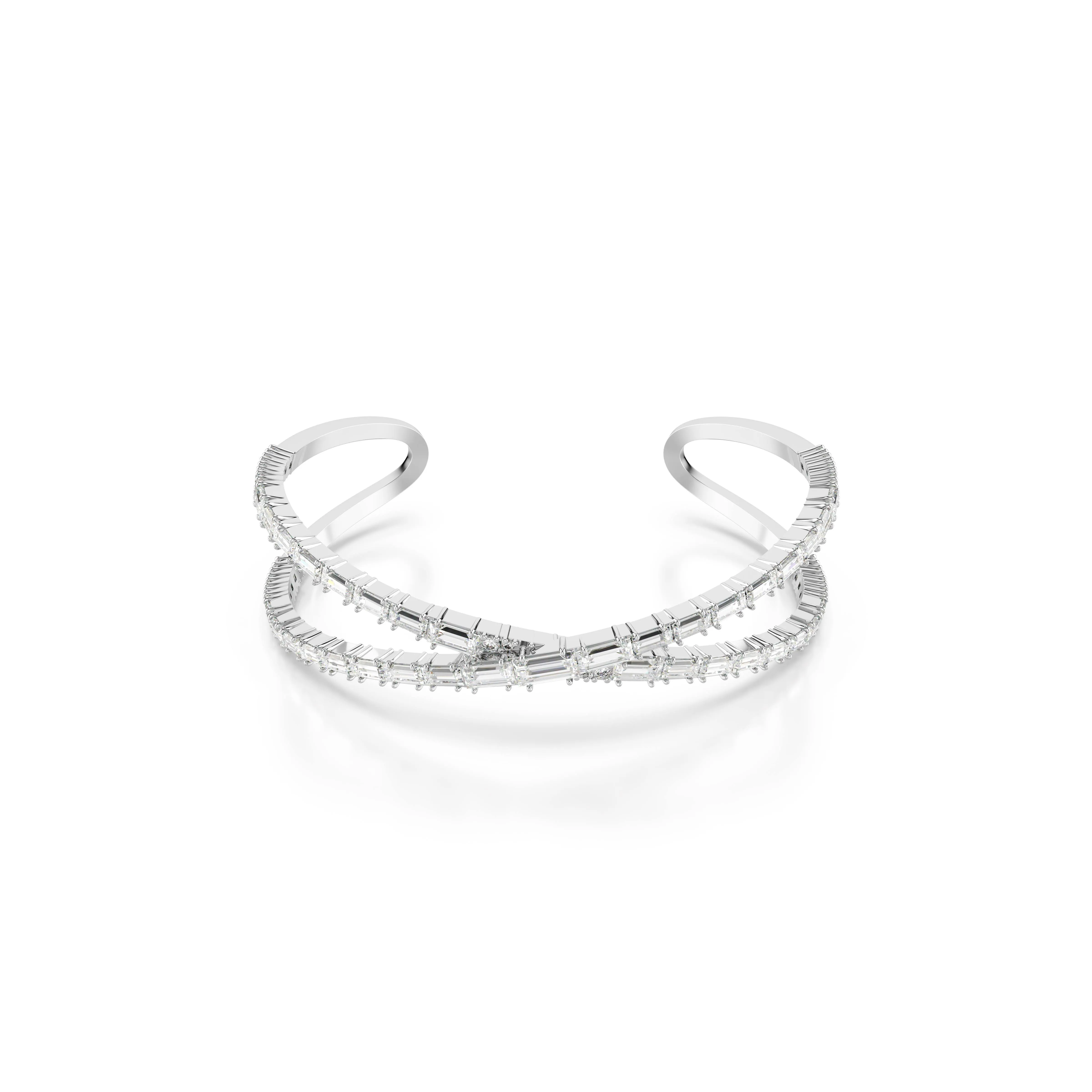 Swarovski Hyperbola White Rhodium Plated Infinity Cuff Bangle 5677626