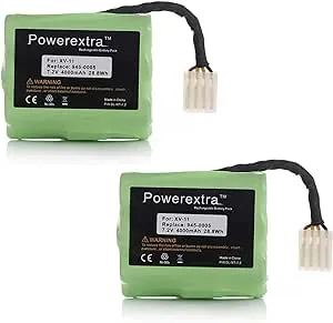 Powerextra 7.2V 4000mAh Battery Compatible with Neato XV-11 XV-12 XV-14 XV-15 XV-21 XV-25, XV Essential, XV Signature Pro Robotic Vacuum Cleaners Neato Replacement Battery 945-0005 205-0001 (2 Pack)