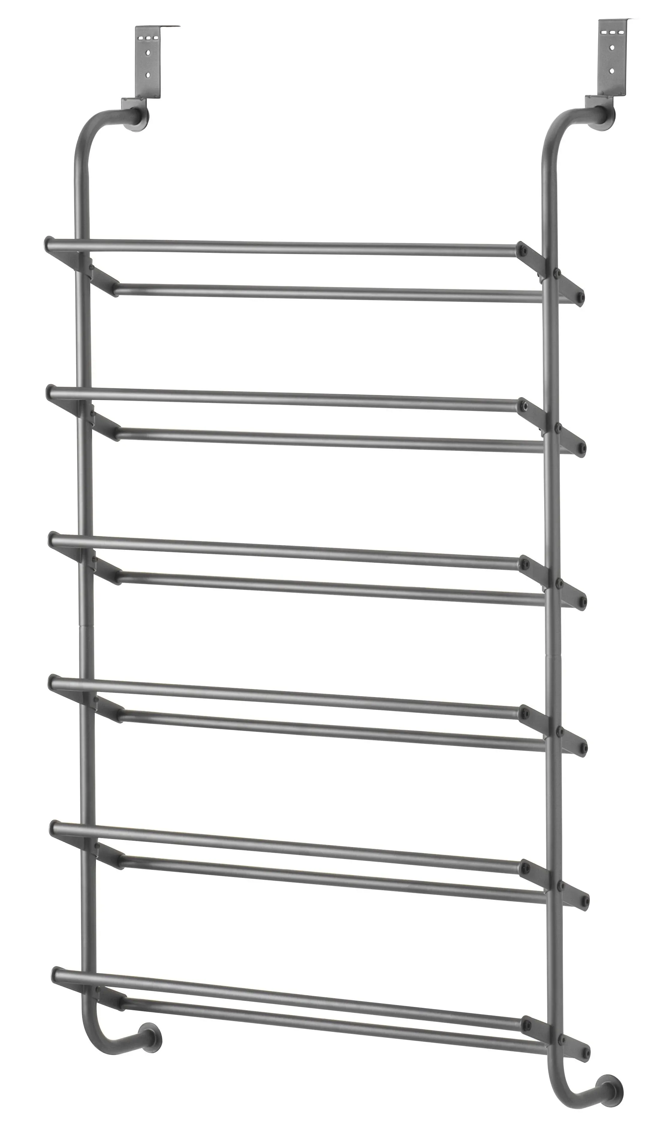 Whitmor 6-Tier Durable 18 Pair Shoe Rack, Metal, Gray