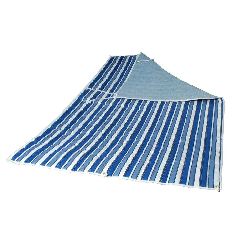 Algoma Tropical Palm Stripe Blue Quilted Reversible Hammock Pad