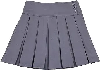 Bienzoe Girls School Uniform Skirt: Kids Adjustable Waist Pleated Dance Skort